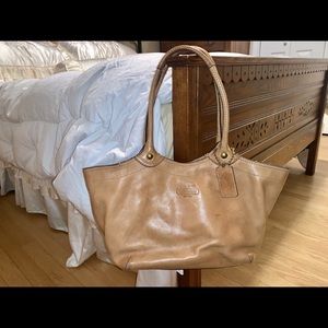 Tan Coach Leather tote style shoulder bag - purse